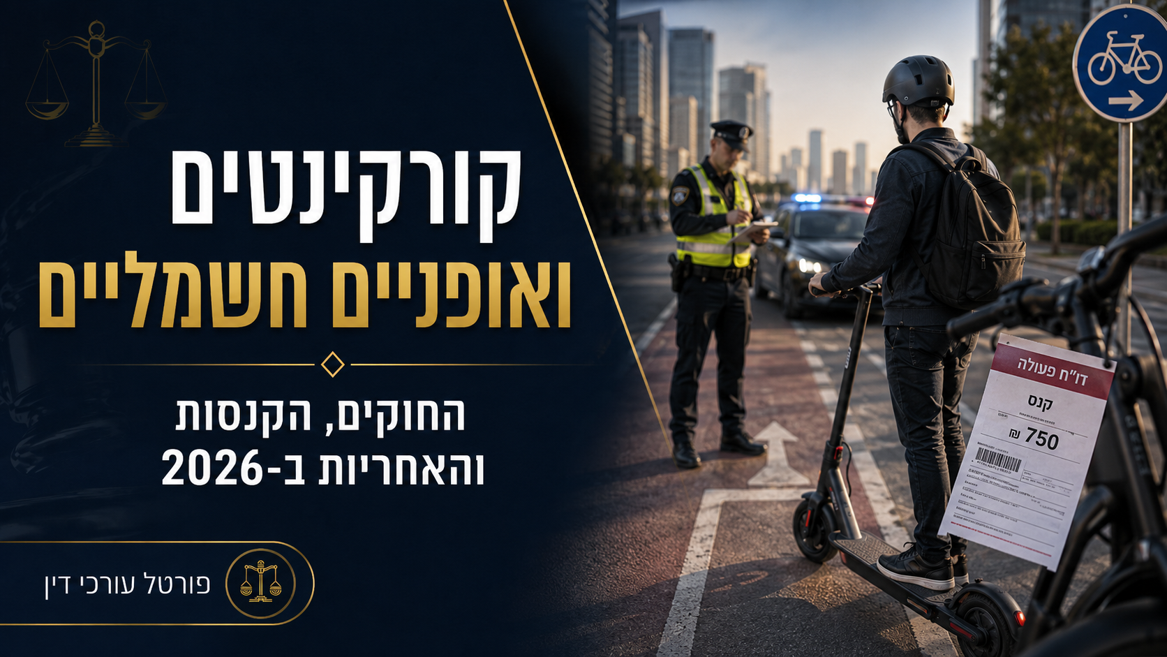 אופניים וקורקינטים חשמליים בשנת 2026 – מה חשוב לדעת מבחינה משפטית?